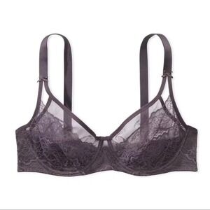 Victoria's Secret lace & mesh lilac balconette minimizer bra- 38DD
